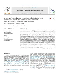 A Review of Molecular-Clock Calibrations and Substitution Rates In