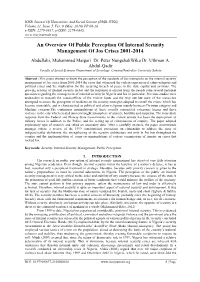 An Overview of Public Perception of Internal Security Management of Jos Crises 2001-2014