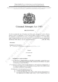 Criminal Attempts Act 1981