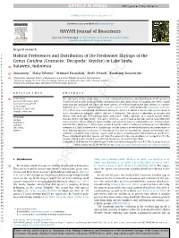 Habitat Preferences and Distribution of The