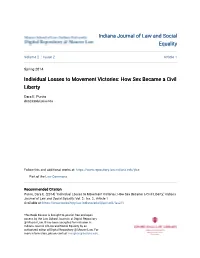 Individual Losses to Movement Victories: How Sex Became a Civil Liberty