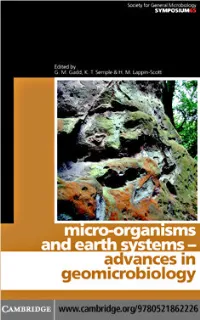 Micro-Organisms and Earth Systems--Advances In