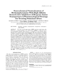 Neurochemical Neutralization of Methamphetamine with High