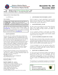 Newsletter No. 206 November 2020