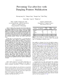 Preventing Use-After-Free with Dangling Pointers Nullification