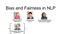 Bias and Fairness in NLP