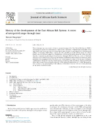 Duncan Macgregor, History of the Development of the East African Rift System