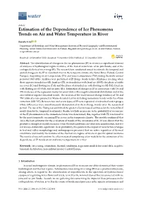 Estimation of the Dependence of Ice Phenomena Trends on Air and Water Temperature in River