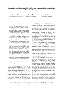 Generation-Distillation for Efficient Natural Language Understanding in Low-Data Settings