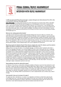 Interview with Rufus Wainwright