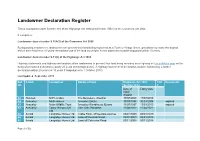 Landowner Declaration Register