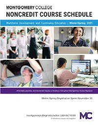 Noncredit Course Schedule
