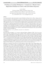 Problems in Learning Mathematics: Comparison of Brunei Junior High School Students in Classes with and Without Repeaters