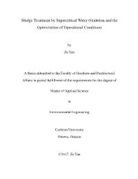 Sludge Treatment by Supercritical Water Oxidation and the Optimization of Operational Conditions