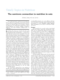 The Carnivore Connection to Nutrition in Cats