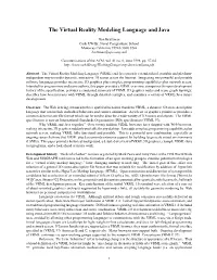 The Virtual Reality Modeling Language (VRML) and Java