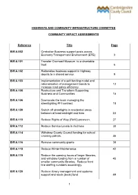 1 Highways and Community Infrastructure Committee