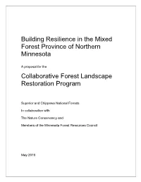 Building Resilience in the Mixed Forest Province of Northern Minnesota Collaborative Forest Landscape Restoration Program