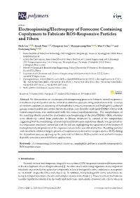 Electrospinning/Electrospray of Ferrocene Containing Copolymers to Fabricate ROS-Responsive Particles and Fibers