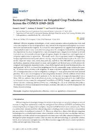 Increased Dependence on Irrigated Crop Production Across the CONUS (1945–2015)