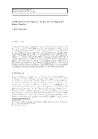 Mathematical Developments in the Rise of Yang-Mills Gauge Theories