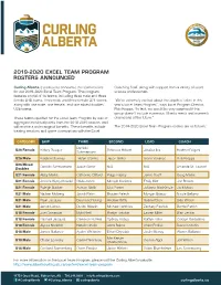 2019-2020 Excel Team Program Rosters Announced