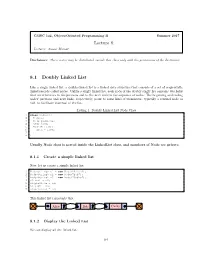 8.1 Doubly Linked List