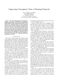 Improving Convergence Time of Routing Protocols