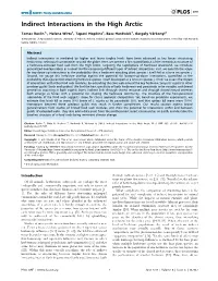Indirect Interactions in the High Arctic