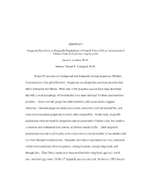 ABSTRACT Gregarine Parasitism in Dragonfly Populations of Central