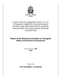 Study and Recommendations of the Standing Committee on Aboriginal