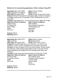 Week Ending 23Rd August 2021
