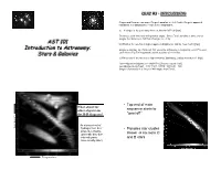 AST 101 Introduction to Astronomy: Stars & Galaxies