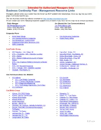 Business Continuity Plan - Management Resource Links Managers, Please Select Your Market from the List of Cox BCP Website Links Listed Below
