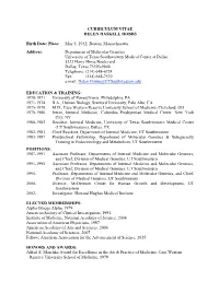 Curriculum Vitae Helen Haskell Hobbs