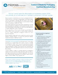 Custom and Multichip Packaging Contract Manufacturing