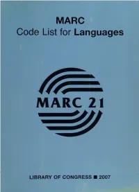 MARC Code List for Languages