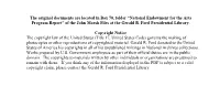 National Endowment for the Arts Program Report” of the John Marsh Files at the Gerald R