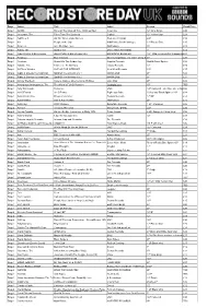 RSD 2021 List