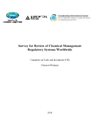 Survey for Review of Chemical Management Regulatory Systems Worldwide