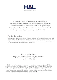 A Genome Scan of Diversifying Selection in Ophiocordyceps