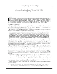 A Journey Through the Seven Valleys1 of Bahá'u'lláh