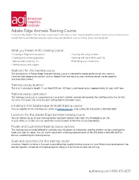 Adobe Edge Animate Training Course