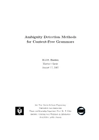Ambiguity Detection Methods for Context-Free Grammars