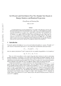 An Efficient and Distribution-Free Two-Sample Test Based on Energy Statistics and Random Projections