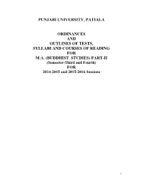 BUDDHIST STUDIES) PART-II (Semester-Third and Fourth) for 2014-2015 and 2015-2016 Sessions