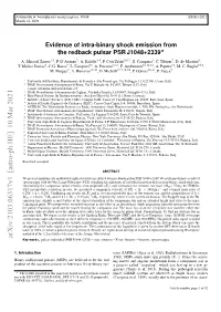 Evidence of Intra-Binary Shock Emission from the Redback Pulsar PSR J1048+2339? A