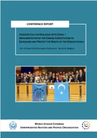 FINAL PUBLIC VERSION UNPO WUC Uyghur Conference Report 12 Nov