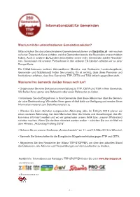 Informationsblatt Für Gemeinden