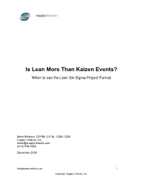 Lean Six Sigma Applied to SKU Rationalization